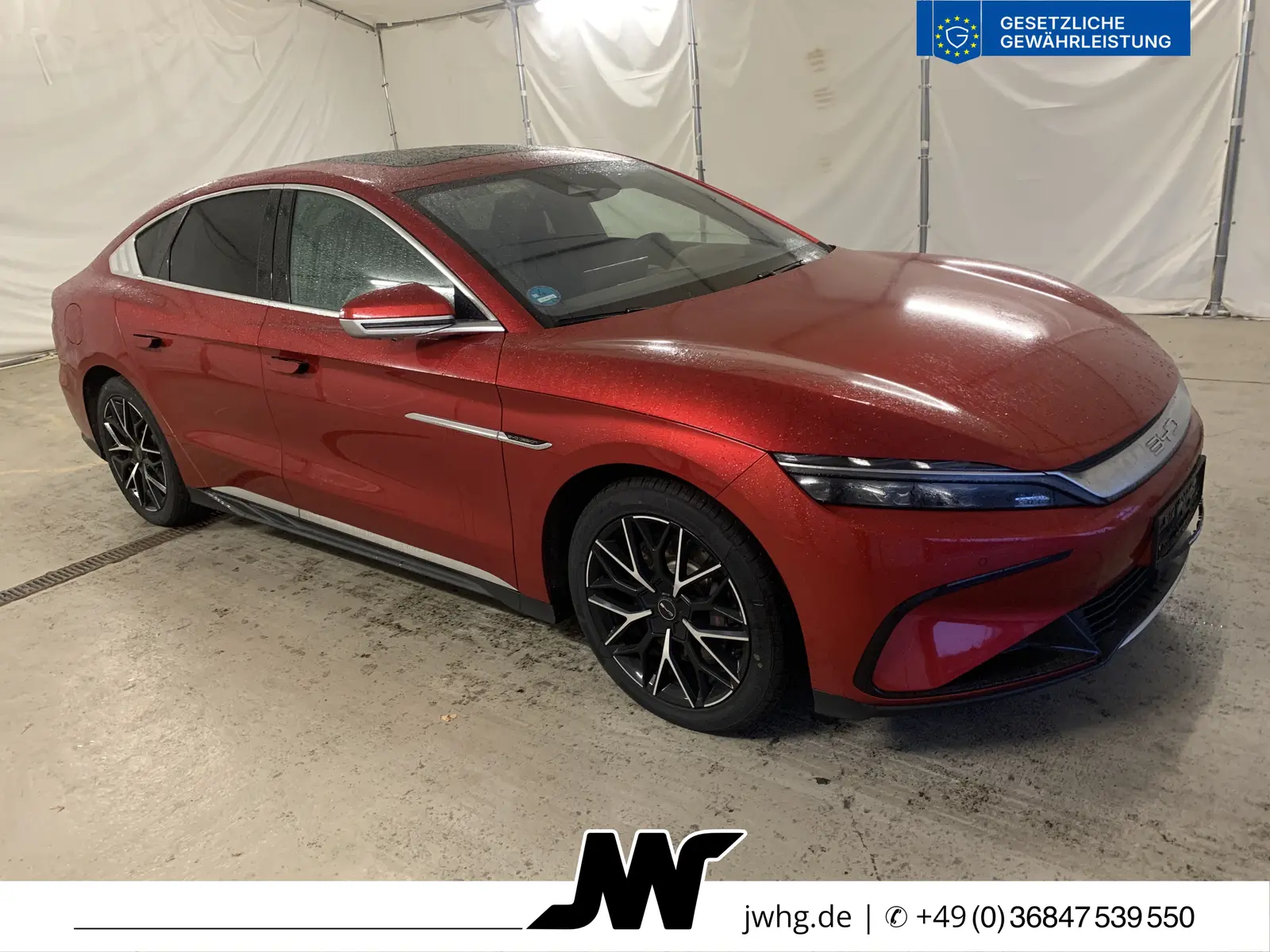 BYD HAN 4x4 380 kW 85,4 automata évjárat 2023, piros, 77 222 km, Németország — fotó 2 / 19